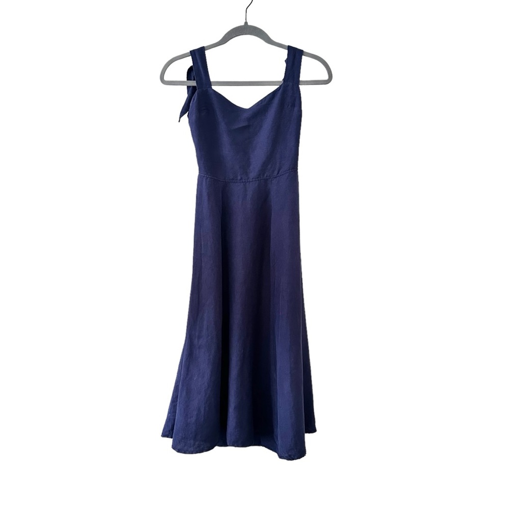 Reformation Women's Open Back Linen Midi Dress - Navy, 0